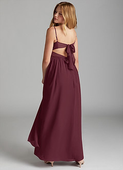 Azazie Zeya Junior A-Linie Chiffon Kleid Cabernetrot image5