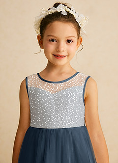 Azazie Tay Flower Girl Dresses Neptune A-Line Sequins Tulle Dress image7
