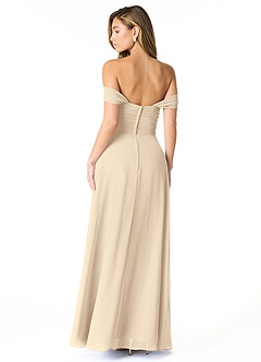 Azazie Kaitlynn Brautjungfernkleider Wandelbar Empire Gerafft Chiffon Kleid Champagner image3