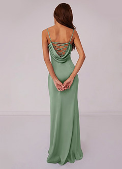 Barbie ♥ Azazie Bridesmaid Dresses Matcha Mermaid Corset Stretch Satin Dress image2