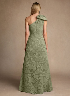 Azazie Easton Kleider für die Brautmutter Ballkleid One-Shoulder Blumen-Burnout Kleid Pistazie image2