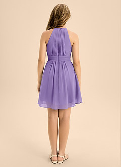 Azazie Bonnie Junior Tahiti A-Line Pleated Chiffon Dress image2