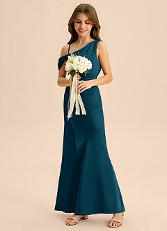 Azazie Madelyn Junior Klä av Tubklänning i Stretch Satin Av axeln image5