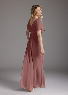 Azazie Alessa Mother of the Bride Dresses Desert Rose A-Line V-Neck Pleated Chiffon Dress image5