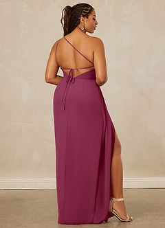 Christian Siriano Bridal for Azazie 1003 Bridesmaid Dresses Mulberry Sheath One Shoulder Chiffon Dress image9