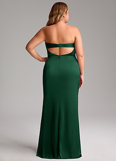 Azazie Leonis Bridesmaid Dresses Dark Green Mermaid Pleated Stretch Satin Convertible Dress image10