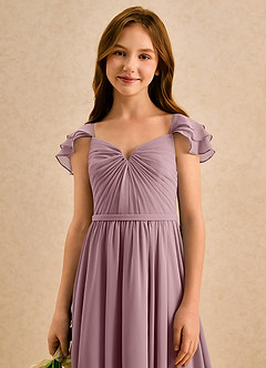Azazie Meimei Girls Formal Flower Girl Klänningar Klä A-Line i Chiffong Plisserad image6