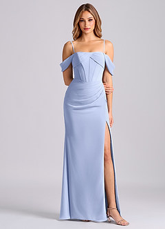 Azazie Joanne Final Sale Ice Mermaid Off the Shoulder Chiffon Dress image5