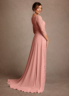 Azazie Van Buren 신부의 어머니 드레스 쉬스 레이스 플로어 길이 드레스 image2