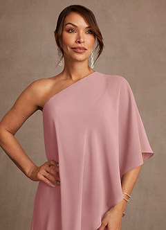 Azazie Wilma Mother of the Bride Dresses Dusty Rose Sheath One Shoulder Floral Burnout Dress image6