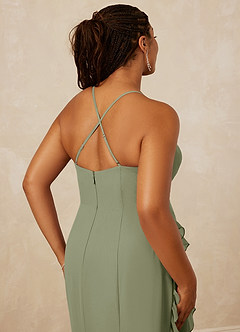 Christian Siriano Bridal for Azazie 1006 Bridesmaid Dresses Pistachio Mermaid Ruched Chiffon Dress image16