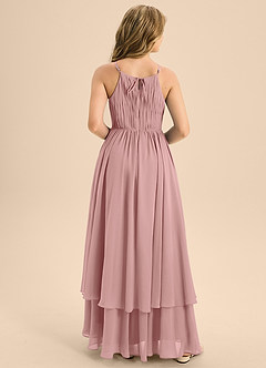 Azazie Elliora Junior Dusty Rose A-Line Pleated Chiffon Dress image2