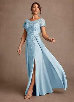 Azazie Alva Mother of the Bride Dresses Sky Blue A-Line Lace Dress image2