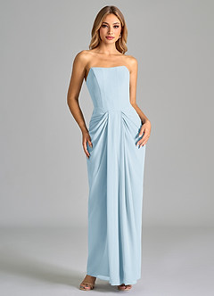 Azazie Anaïs Bridesmaid Dresses Sky Blue Sheath Strapless Chiffon Dress image1