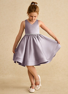 Azazie Julietta Robe Demoiselle D'honneur Fillette Robe Princesse en Tulle Convertible Crépuscule image4