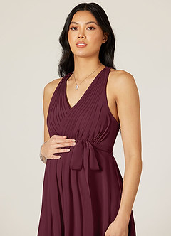 Azazie Athena Final Sale Empire Ruched Chiffon Floor-Length Dress image6
