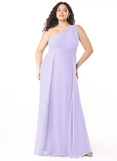Azazie Dallas Bridesmaid Dresses Lilac A-Line One Shoulder Chiffon Dress image6