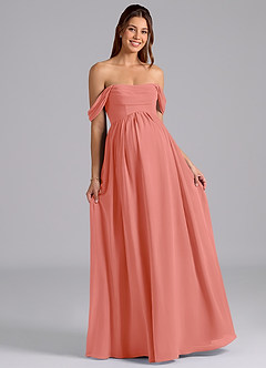 Azazie Saige Abiti da damigella d'onore premaman Abito A-Line Plissettato Chiffon Floor-Length image4