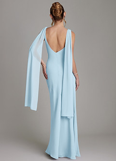 Azazie Essence Bridesmaid Dresses Sky Blue Sheath Chiffon Dress image8