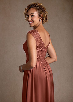 Azazie Amethyst Mère de la mariée Robes Robe Trapèze en Dentelle Auburn image7