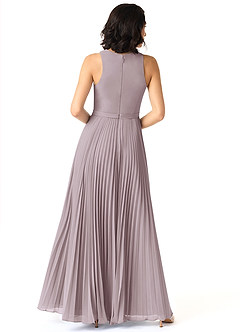 Azazie Lindie Bridesmaid Dresses Dusk A-Line Scoop Pleated Chiffon Dress image2
