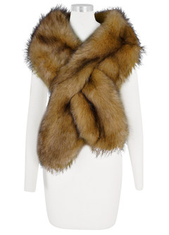 front Azazie Sincerity Faux Fur Wrap