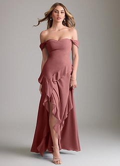Azazie Sloane Bridesmaid Dresses Amethyst A-Line Sweetheart Neckline Chiffon Dress image5
