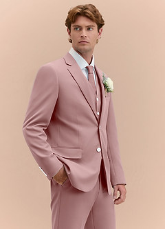front James Dusty Rose Structured Stretch 3-piece suit