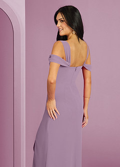 Barbie ♥ Azazie Jurken voor bruidsmeisjes Jurk van Chiffon met A-Lijn Off the Shoulder Blauweregen image2