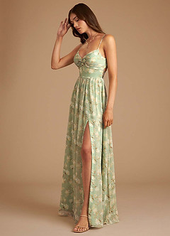 Azazie Zeya Bridesmaid Dresses Agave Bloom Floral A-Line Bloom Dress image4