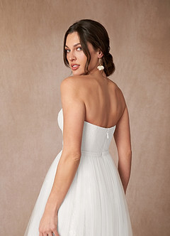 Azazie Leta Final Sale Diamond White Ball-Gown Sweetheart Tulle Dress image5