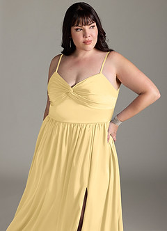Azazie Zeya Bridesmaid Dresses Butter A-Line Pleated Stretch Satin Dress image14