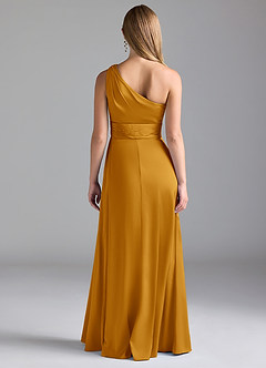 Azazie Dallas Jurken voor bruidsmeisjes Jurk van Stretch Satijn met A-Lijn One-Shoulder Boterbabbelaar image2