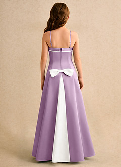 Azazie Izel Girls Formal Flower Girl Dresses Ivory Wisteria A-Line Pleated Matte Satin Dress image7