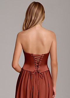 Azazie Cadence Suknie dla druhen Linia A Gorset Satyna elastyczna Do ziemi Sukienka image6