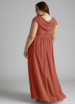 Azazie Organa Bridesmaid Dresses Clay A-Line Pleated Chiffon Dress image10