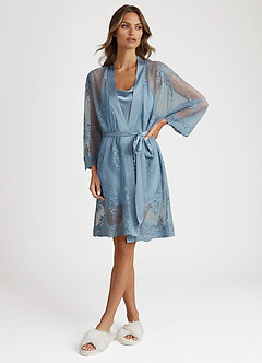 front Sheer Lace Robe