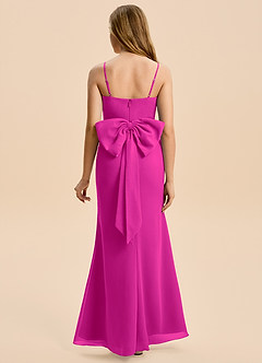 Azazie Amelia Junior Fuchsia Mermaid Pleated Chiffon Dress image2
