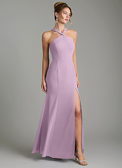 Azazie Rue Bridesmaid Dresses Wisteria A-Line Halter Chiffon Dress image1