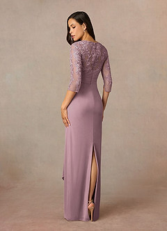 Azazie Poe Mother of the Bride Dresses Dusty Rose Sheath Lace Dress image4