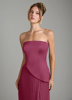 Azazie Tierney Bridesmaid Dresses Mulberry A-Line Strapless Chiffon Convertible Dress image3