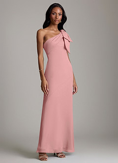 Azazie Yuanna Bridesmaid Dresses Dusty Rose Mermaid One Shoulder Chiffon Dress image4