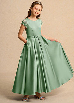 Azazie Bunny Girls Formal Flower Girl Dresses Matcha Ball-Gown Lace Dress image1