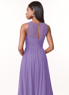 Azazie Nina Bridesmaid Dresses Tahiti A-Line Pleated Chiffon Dress image3