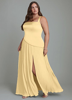 Azazie Stephanie Bridesmaid Dresses Butter A-Line Pleated Stretch Satin Dress image11