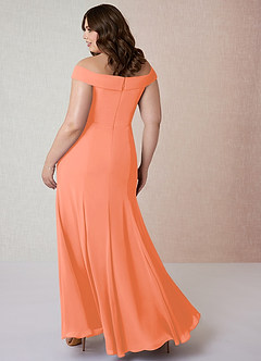 Azazie Lecia Vestidos de damas de honor Vestido de Atardecer de Gasa de Imperio Convertible con Plisado fuera del hombro image9