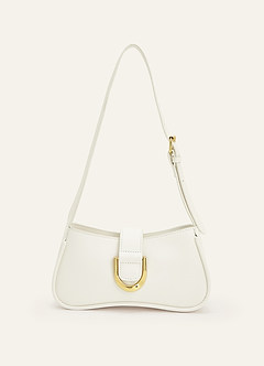 front Chic Bone Gold Buckle Shoulder Bag