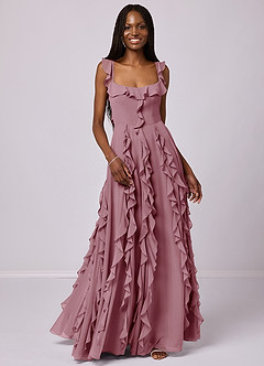 Barbie ♥ Azazie Bridesmaid Dresses Vintage Mauve A-Line with Pockets Chiffon Dress image4