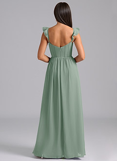 Azazie Denisse Suknie dla druhen Linia A Marszczony Szyfon Do ziemi Sukienka image2