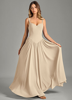 Azazie Evadina Suknie dla druhen Linia A Gorset Szyfon Do ziemi Sukienka image1